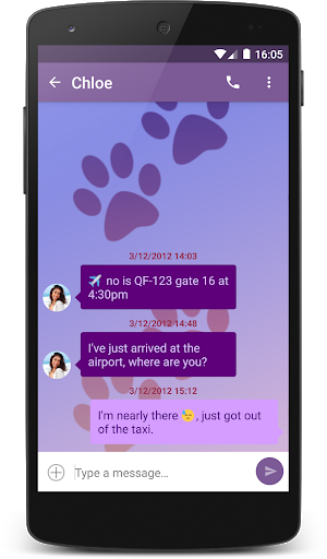Purple Paw Print Theme (chomp) - Image screenshot of android app
