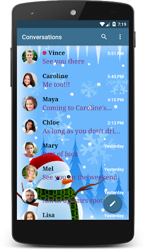 Snowman Theme (chomp) - Image screenshot of android app