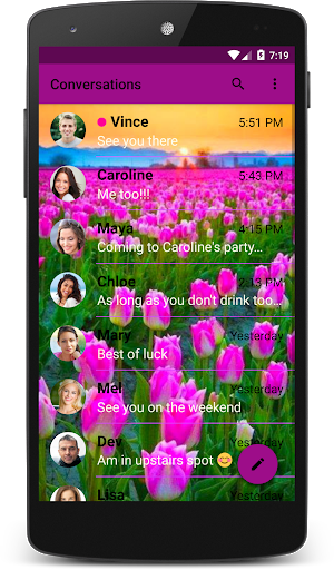 Violet Tulip Theme (chomp) - Image screenshot of android app