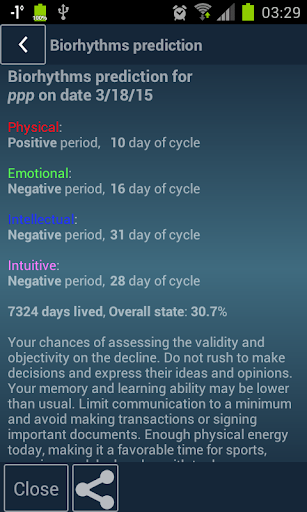 Biorhythms Calculator Lite - عکس برنامه موبایلی اندروید