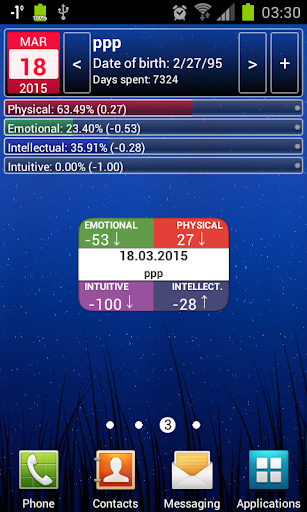 Personal Biorhythms Calculator - Image screenshot of android app