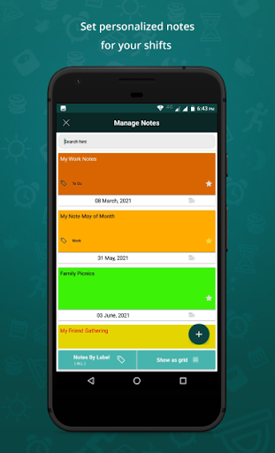 Shift Work Calendar - Image screenshot of android app