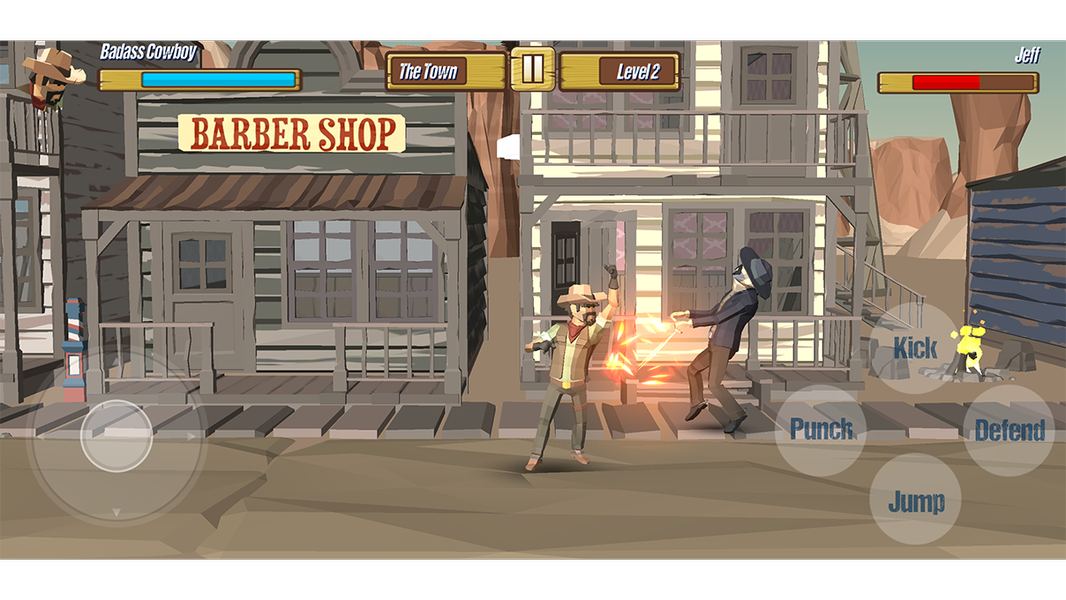 Polygon Street Fighting: Cowbo - Gameplay image of android game
