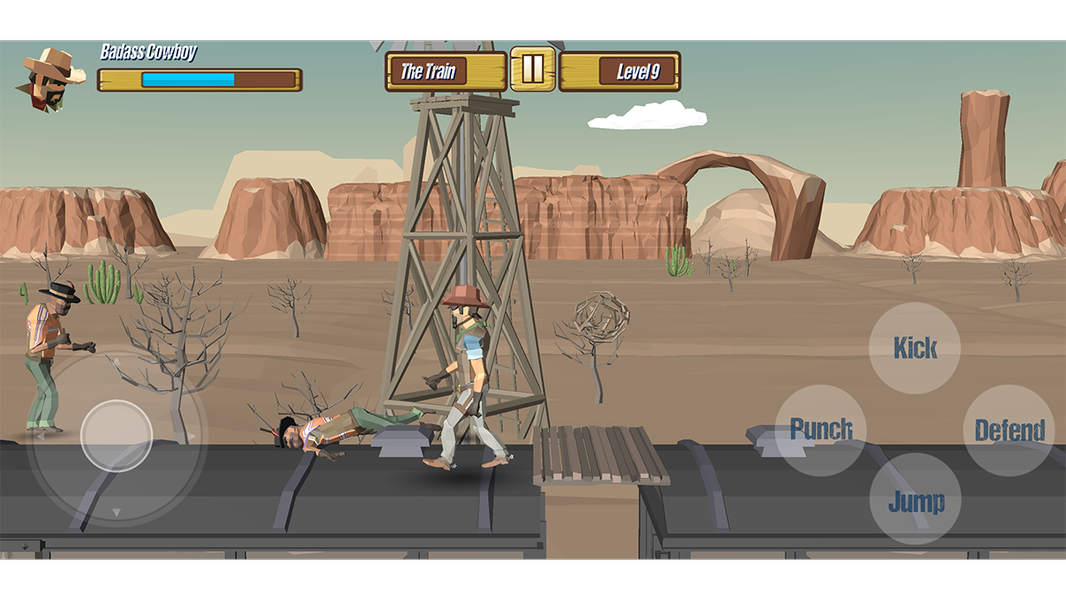 Polygon Street Fighting: Cowbo - Gameplay image of android game