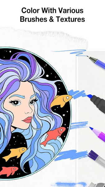 Summer Adult Coloring Book - Gameplay image of android game
