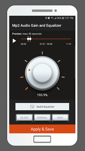MP3 Audio Gain and Equalizer - عکس برنامه موبایلی اندروید
