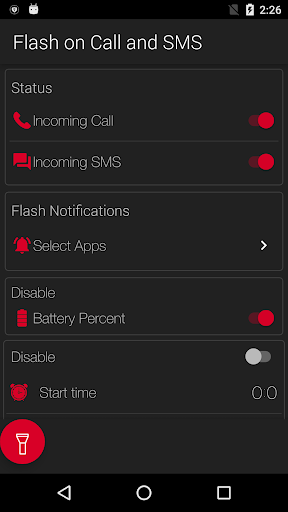 Flash Alerts on Call and SMS - Image screenshot of android app