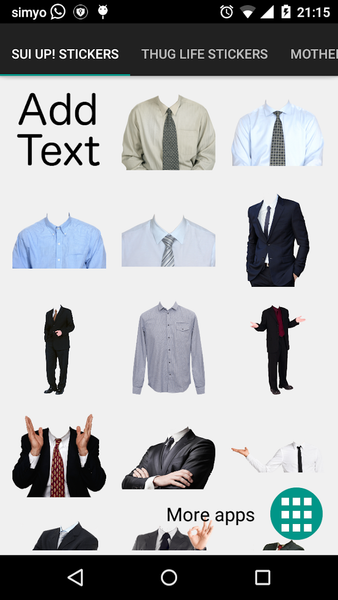 Suit Up! photo stickers - عکس برنامه موبایلی اندروید