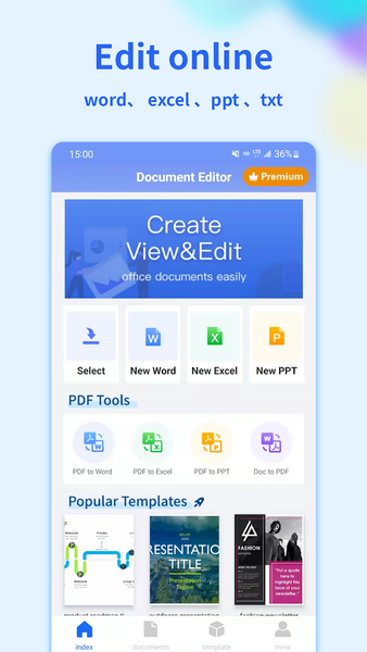 Document Editor:Word,Excel - عکس برنامه موبایلی اندروید