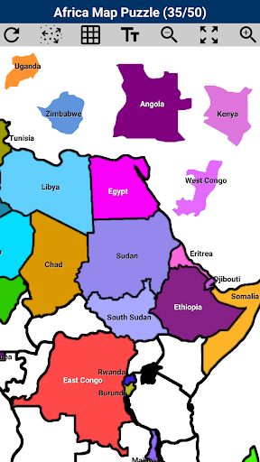 Africa Map Puzzle - Gameplay image of android game