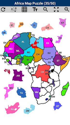 Africa Map Puzzle - Gameplay image of android game