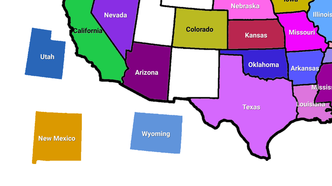 USA Map Puzzle - Gameplay image of android game