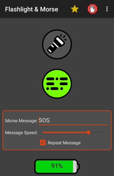 Flashlight & Morse - Image screenshot of android app