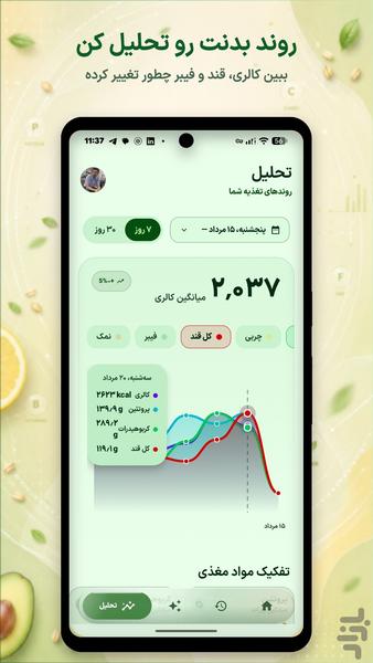 کاهش وزن، کالری شمار - نوریش - عکس برنامه موبایلی اندروید