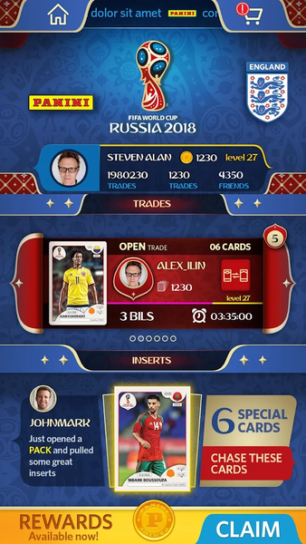 Panini Soccer App - Image screenshot of android app
