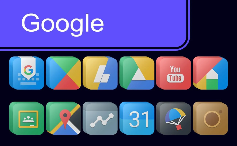Pixel Cubic 3D - Icon Pack - Image screenshot of android app