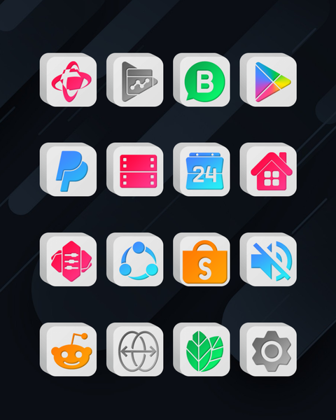 Cubic Light - ۳D Icon Pack - عکس برنامه موبایلی اندروید