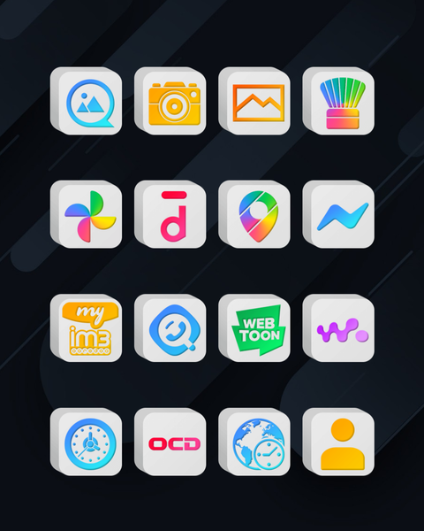 Cubic Light - ۳D Icon Pack - عکس برنامه موبایلی اندروید