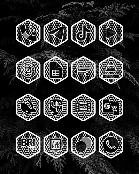 Hexanet White - Icon Pack - عکس برنامه موبایلی اندروید