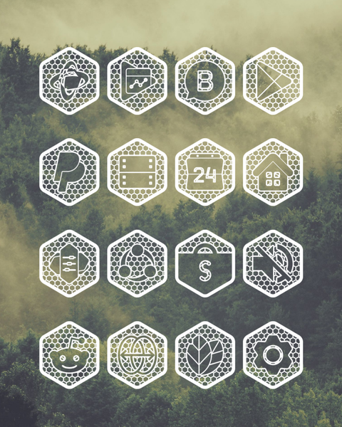 Hexanet White - Icon Pack - عکس برنامه موبایلی اندروید