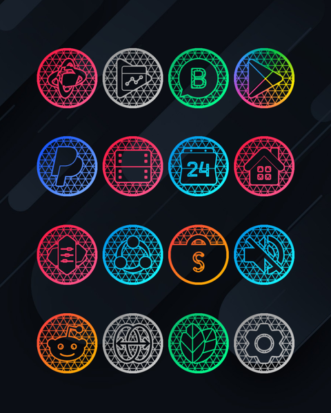 Pixel Net - Neon Icon Pack - Image screenshot of android app