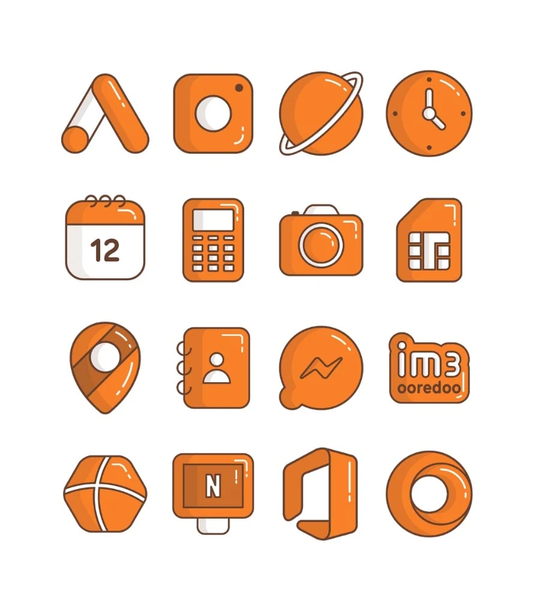 Carrot - Orange icon pack - عکس برنامه موبایلی اندروید