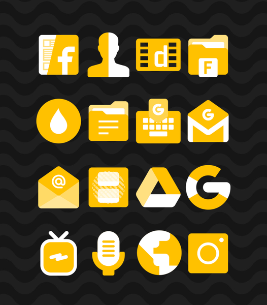 Yellow - Icon Pack - عکس برنامه موبایلی اندروید