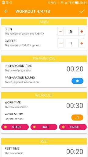 Tabata timer with music - عکس برنامه موبایلی اندروید