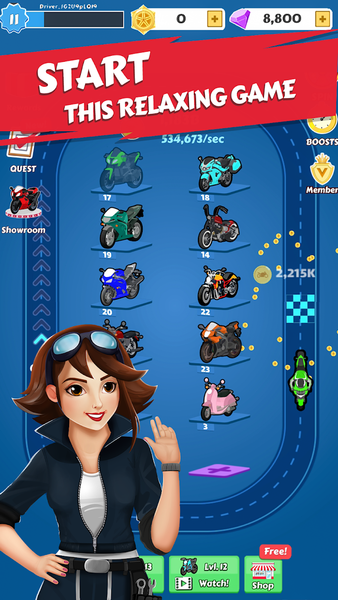 Merge Bike game Idle Tycoon - Gameplay image of android game