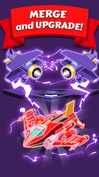 Merge Planes Neon Game Idle - Gameplay image of android game