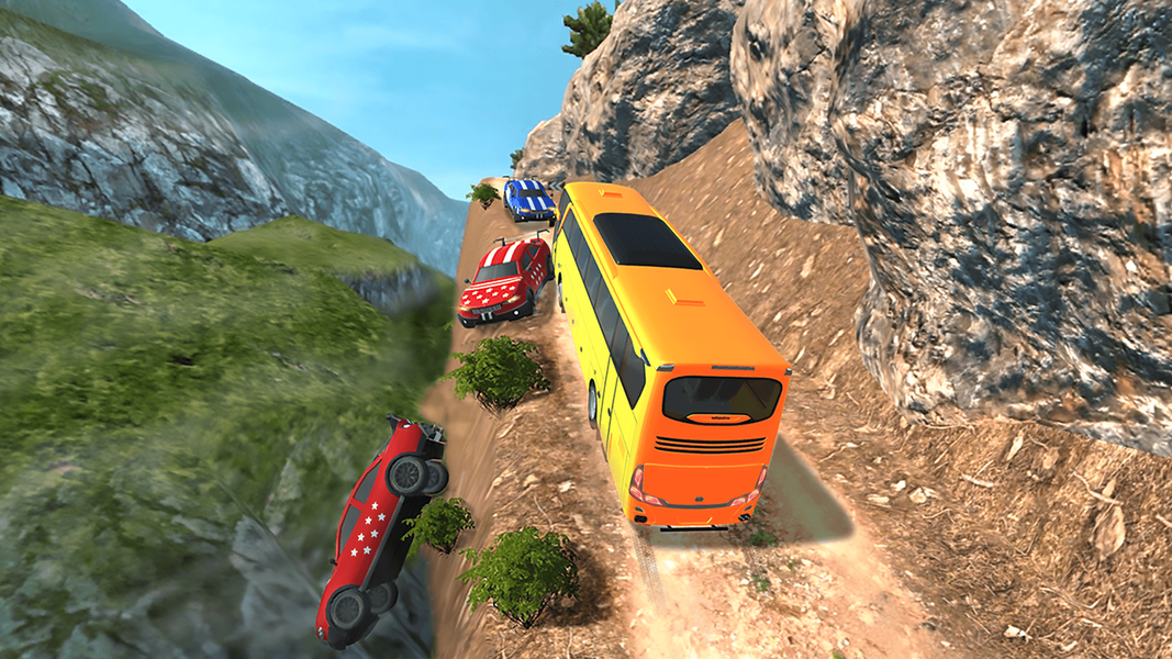 Risky Roads Bus Driver Offroad - Gameplay image of android game