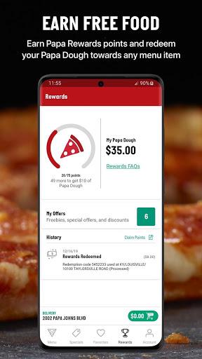 Papa Johns Pizza & Delivery - Image screenshot of android app
