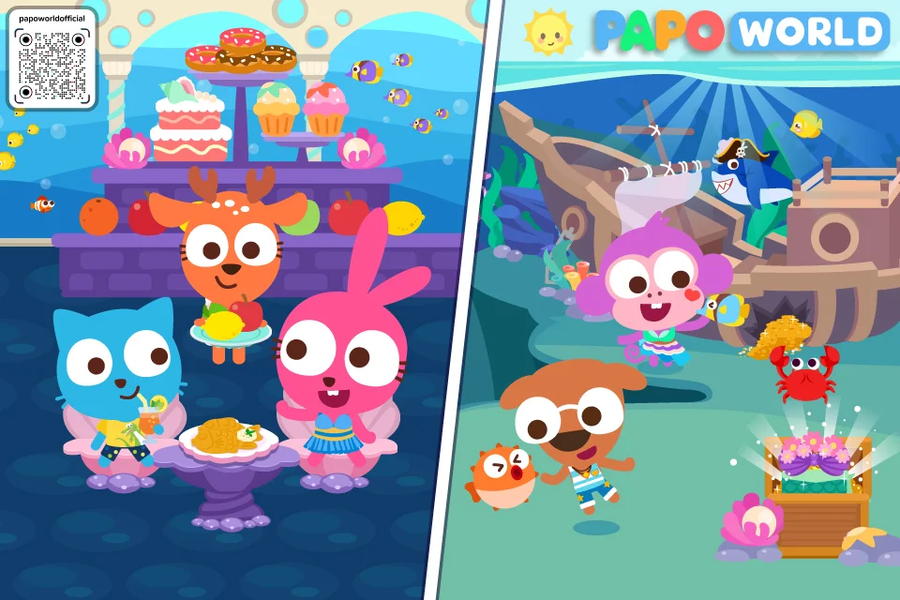 Papo Town Ocean Park -for kids - Gameplay image of android game
