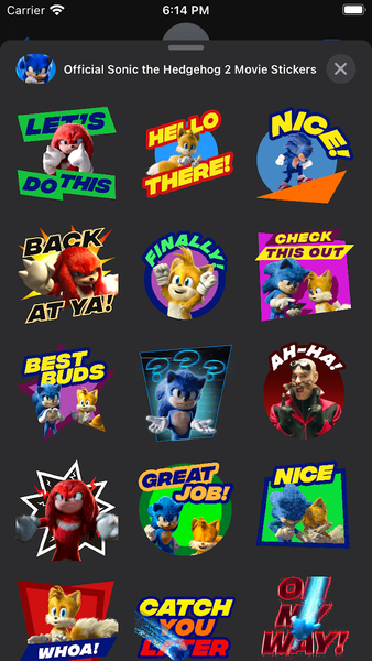 Sonic 2 Movie Stickers - عکس برنامه موبایلی اندروید