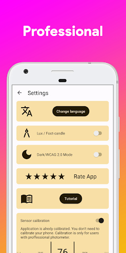 Lux Light Meter Photometer PRO - عکس برنامه موبایلی اندروید