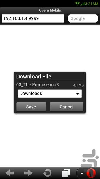 ارسال با Wifi - عکس برنامه موبایلی اندروید