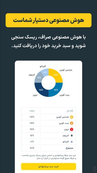 صراف - خرید آسان طلا و ارز دیجیتال - عکس برنامه موبایلی اندروید