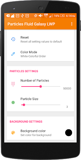 Particles Fluids Galaxy LWP - عکس برنامه موبایلی اندروید