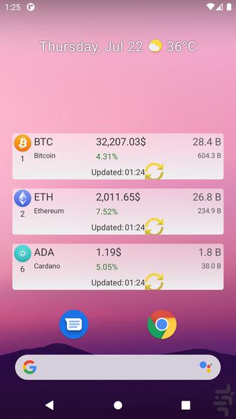 CoinWidget - Image screenshot of android app