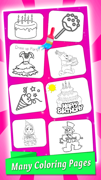 Birthday Party Coloring Book - عکس برنامه موبایلی اندروید