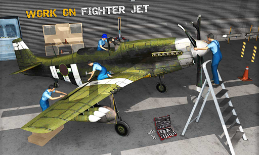 Air plane Mechanic Workshop Garage Simulator 2018 - Gameplay image of android game