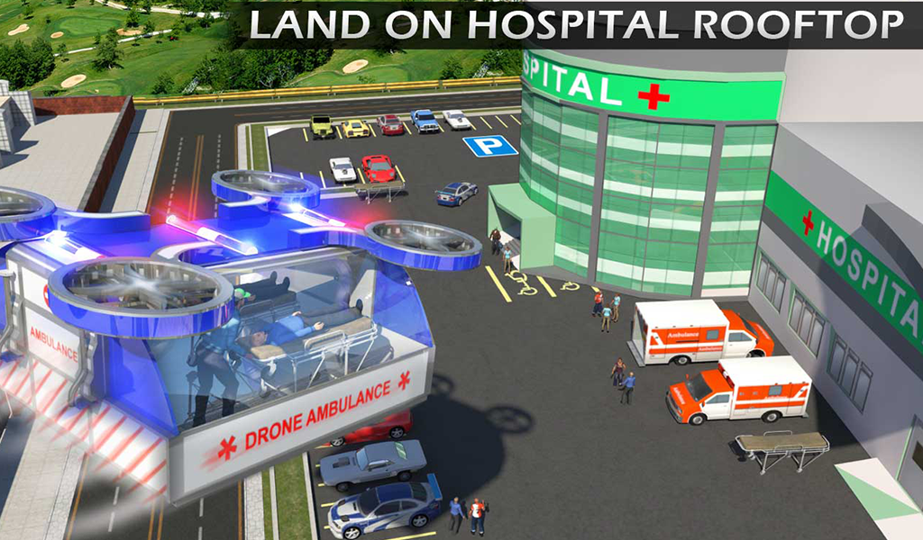 Copter Car Ambulance Sim 3d - Gameplay image of android game