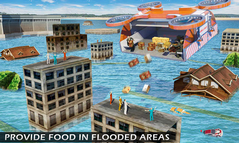 Copter Car Ambulance Sim 3d - Gameplay image of android game