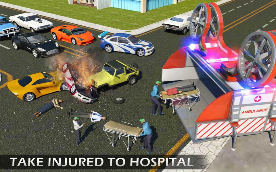 Copter Car Ambulance Sim 3d - Gameplay image of android game
