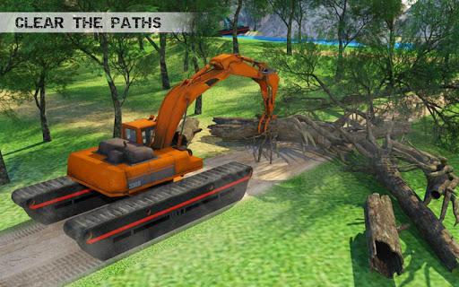 Water Surfer Excavator Crane 3D: Construction Site - Gameplay image of android game