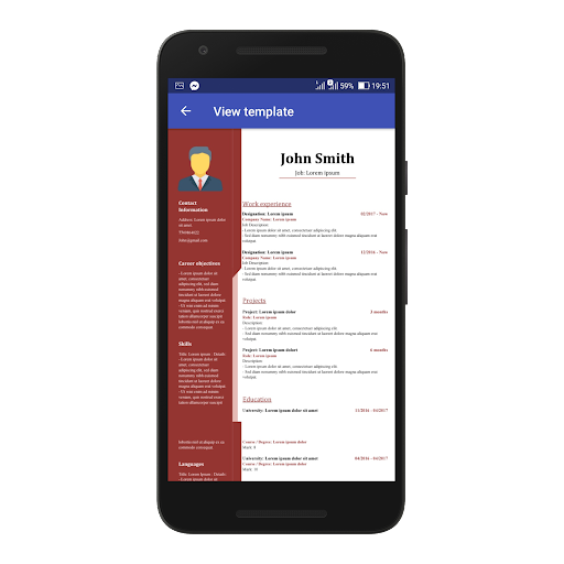 Word Resume Creator - عکس برنامه موبایلی اندروید
