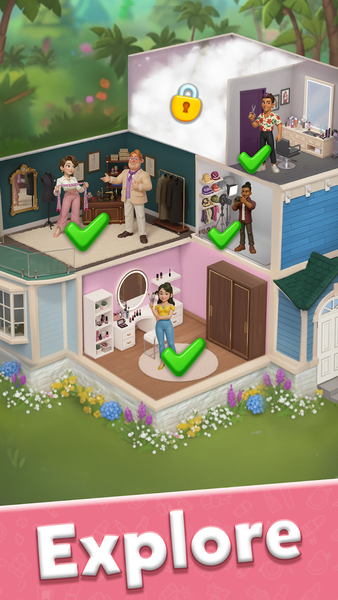 Glow Tales: Merge & Makeover - Gameplay image of android game