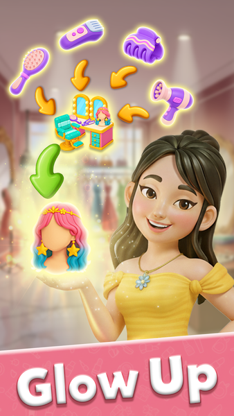 Glow Tales: Merge & Makeover - Gameplay image of android game