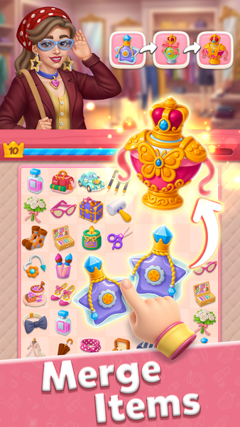 Glow Tales: Merge & Makeover - Gameplay image of android game
