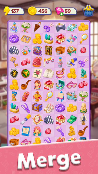 Glow Tales: Merge & Makeover - Gameplay image of android game